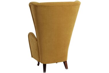 Hochlehnsessel Kailey Bezug Velourstoff Buche nussbaum dunkel / mais 21201