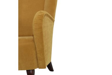 Hochlehnsessel Kailey Bezug Velourstoff Buche nussbaum dunkel / mais 21201