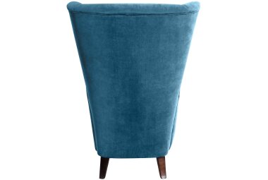 Hochlehnsessel Kailey Bezug Velourstoff Buche nussbaum dunkel / petrol 21202