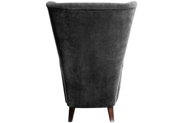 Hochlehnsessel Kailey Bezug Velourstoff Buche nussbaum dunkel / schwarz 21203