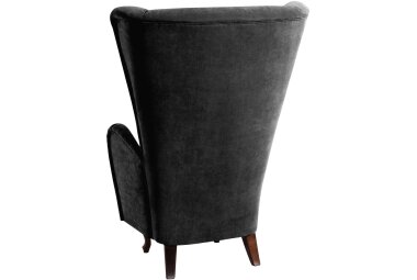 Hochlehnsessel Kailey Bezug Velourstoff Buche nussbaum dunkel / schwarz 21203