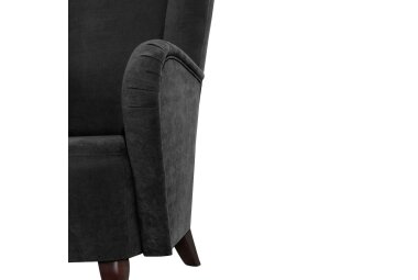 Hochlehnsessel Kailey Bezug Velourstoff Buche nussbaum dunkel / schwarz 21203