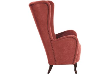 Hochlehnsessel Kailey Bezug Velourstoff Buche nussbaum dunkel / terracotta 21206