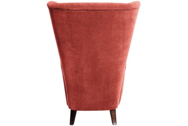 Hochlehnsessel Kailey Bezug Velourstoff Buche nussbaum dunkel / terracotta 21206