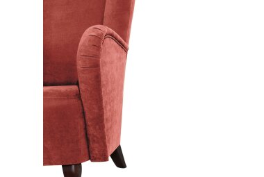 Hochlehnsessel Kailey Bezug Velourstoff Buche nussbaum dunkel / terracotta 21206