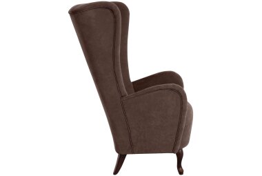 Hochlehnsessel Kailey Bezug Velourstoff Buche nussbaum dunkel / braun 21207