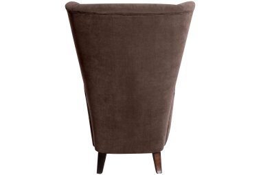 Hochlehnsessel Kailey Bezug Velourstoff Buche nussbaum dunkel / braun 21207