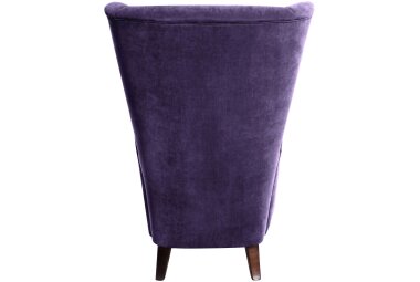 Hochlehnsessel Kailey Bezug Velourstoff Buche nussbaum dunkel / violett 21208