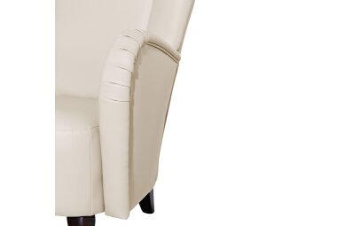 Hochlehnsessel Kailey Bezug Kunstleder Buche nussbaum dunkel / beige 21209