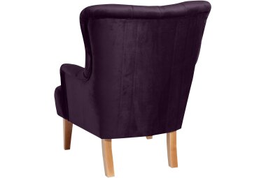 Sessel Kaiya Bezug Samtvelours Buche natur / purple 21223