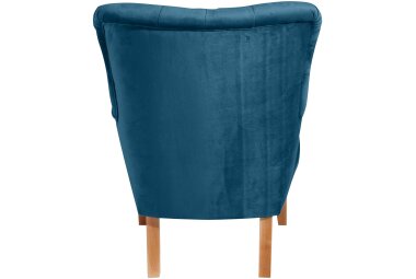 Sessel Kaiya Bezug Samtvelours Buche natur / petrol 21225