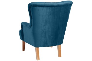 Sessel Kaiya Bezug Samtvelours Buche natur / petrol 21225