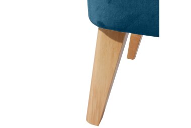 Sessel Kaiya Bezug Samtvelours Buche natur / petrol 21225