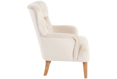 Sessel Kaiya Bezug Samtvelours Buche natur / creme 21228