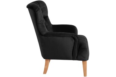 Sessel Kaiya Bezug Samtvelours Buche natur / schwarz 21231