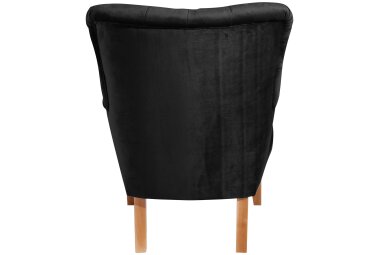 Sessel Kaiya Bezug Samtvelours Buche natur / schwarz 21231