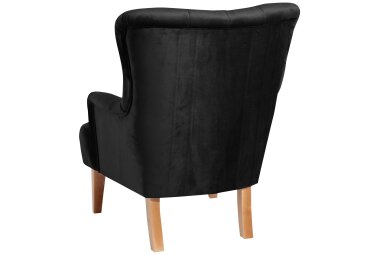 Sessel Kaiya Bezug Samtvelours Buche natur / schwarz 21231