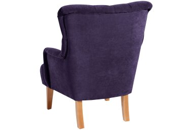 Sessel Kaiya Bezug Veloursstoff Buche natur / violett 21243