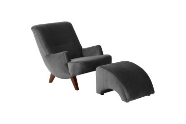 Sessel Kajsa 71x80x101 Bezug Samtvelours Buche nussbaum/anthrazit