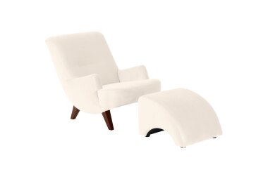 Sessel Kajsa 71x80x101 Bezug Samtvelours Buche nussbaum/creme