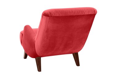 Sessel Kajsa 71x80x101 Bezug Samtvelours Buche nussbaum/rot