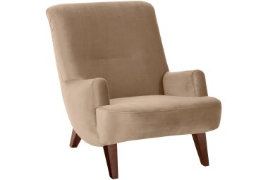 Sessel Kajsa 71x80x101 Bezug Samtvelours Buche nussbaum/sand