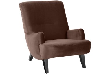 Sessel Kajsa 71x80x101 Bezug Samtvelours Buche schwarz/braun