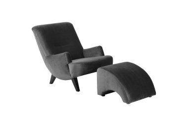 Sessel Kajsa 71x80x101 Bezug Samtvelours Buche schwarz/anthrazit