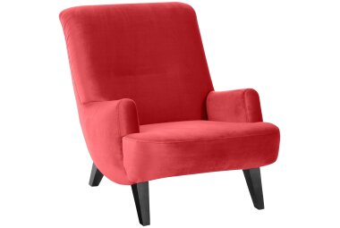 Sessel Kajsa 71x80x101 Bezug Samtvelours Buche schwarz/rot