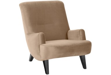 Sessel Kajsa 71x80x101 Bezug Samtvelours Buche schwarz/sand