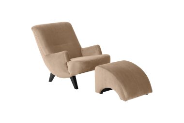 Sessel Kajsa 71x80x101 Bezug Samtvelours Buche schwarz/sand