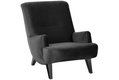 Sessel Kajsa 71x80x101 Bezug Samtvelours Buche schwarz/schwarz