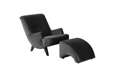 Sessel Kajsa 71x80x101 Bezug Samtvelours Buche schwarz/schwarz