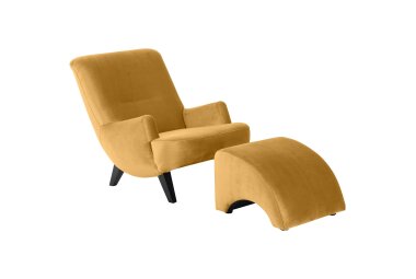 Sessel Kajsa 71x80x101 Bezug Samtvelours Buche schwarz/mais