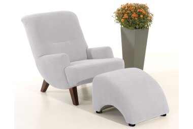 Sessel Kajsa 71x80x101 Bezug Veloursstoff Buche nussbaum/silber