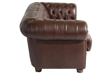Sofa 3-Sitzer Kalea Bezug Wischleder Buche nussbaum dunkel / braun 21369