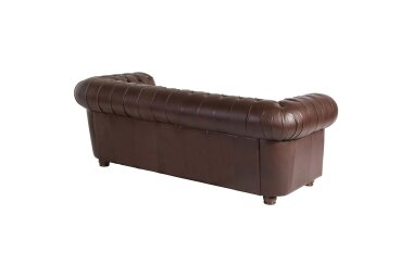 Sofa 3-Sitzer Kalea Bezug Wischleder Buche nussbaum dunkel / braun 21369