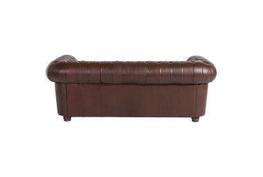 Sofa 3-Sitzer Kalea Bezug Wischleder Buche nussbaum dunkel / braun 21369