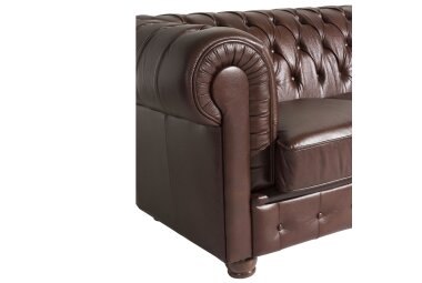 Sofa 3-Sitzer Kalea Bezug Wischleder Buche nussbaum dunkel / braun 21369