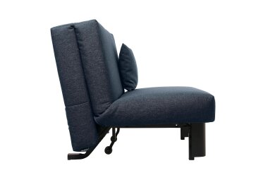 Faltsofa Kalomira Bezug Flachgewebe Metall schwarz / blau 21492