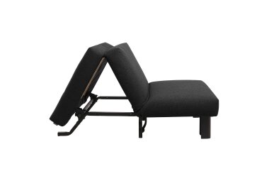 Faltsessel Kalomira Bezug Flachgewebe Metall schwarz / schwarz 21503