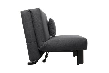 Faltsofa Kalomira Bezug Flachgewebe Metall schwarz / graphit 21508