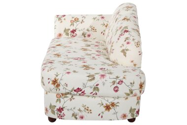 Recamiere Armlehne links Kama Bezug Flachgewebe Buche nussbaum dunkel / weiß 21518