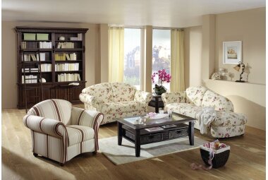 Sessel Kama Bezug Flachgewebe Buche nussbaum dunkel / weiß 21522