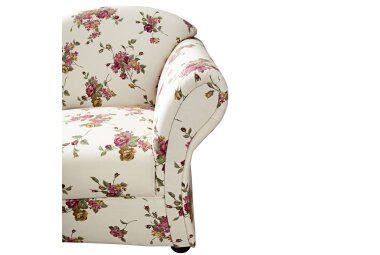 Sofa 2-Sitzer Kama Bezug Flachgewebe Buche nussbaum dunkel / beige 21531