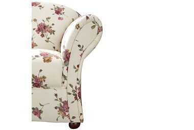 Sofa 2-Sitzer Kama Bezug Flachgewebe Buche nussbaum dunkel / beige 21531