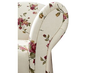 Sofa 2-Sitzer Kama Bezug Flachgewebe Buche nussbaum dunkel / beige 21531