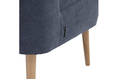 Sessel Kamle Bezug Flachgewebe Buche natur / blau 21641