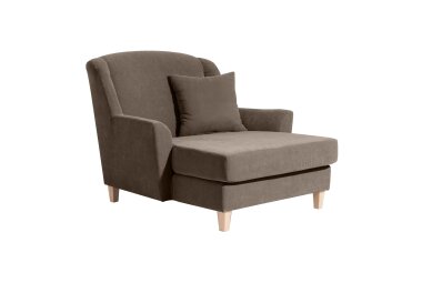 XXL Sessel Karil Bezug Veloursstoff Buche natur / sahara...