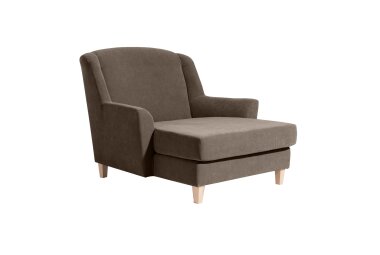 XXL Sessel Karil Bezug Veloursstoff Buche natur / sahara...